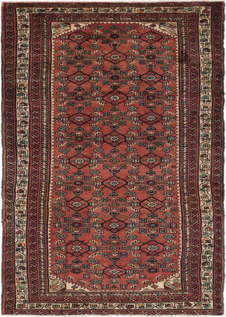 3' 9 x 10' Hand Knotted Hossainabad Persian Wool Runner Rug