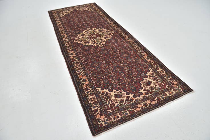 Detail image of 115cm x 310cm anudado a mano Hossainabad Alfombra Persa Lana Pasillera