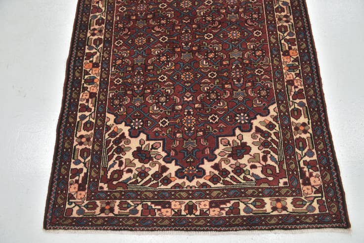 Detail image of 115cm x 310cm anudado a mano Hossainabad Alfombra Persa Lana Pasillera