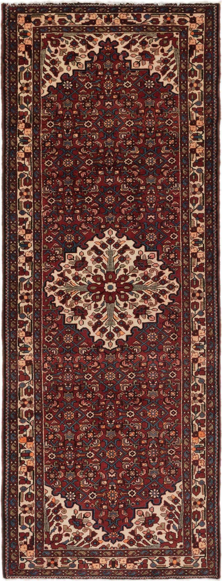 115cm x 310cm anudado a mano Hossainabad Alfombra Persa Lana Pasillera