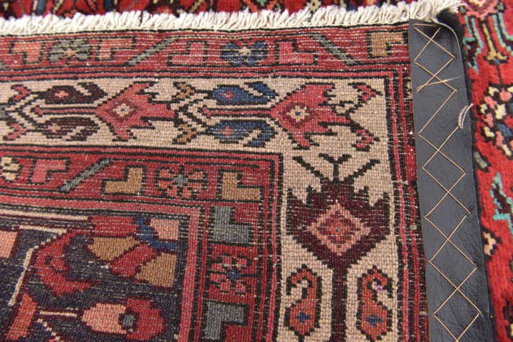 4' 2 x 10' 7 Hand Knotted Hossainabad Persian Wool Runner Rug