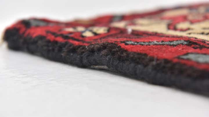 4' 2 x 10' 7 Hand Knotted Hossainabad Persian Wool Runner Rug