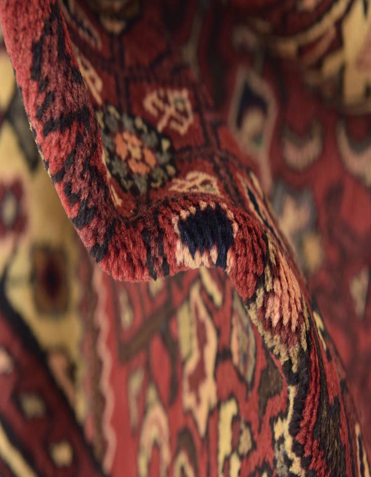 Detail image of 3' 9 x 10' 5  Hand Knotted Hossainabad Persian Wool Runner Rug