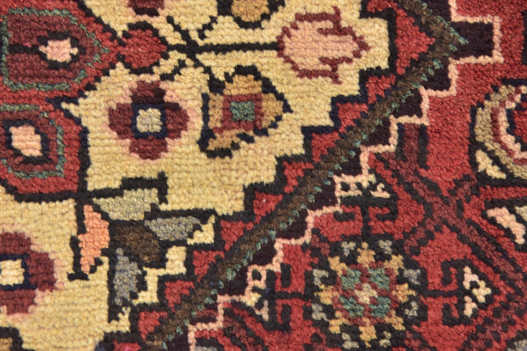 3' 9 x 10' 5 Hand Knotted Hossainabad Persian Wool Runner Rug