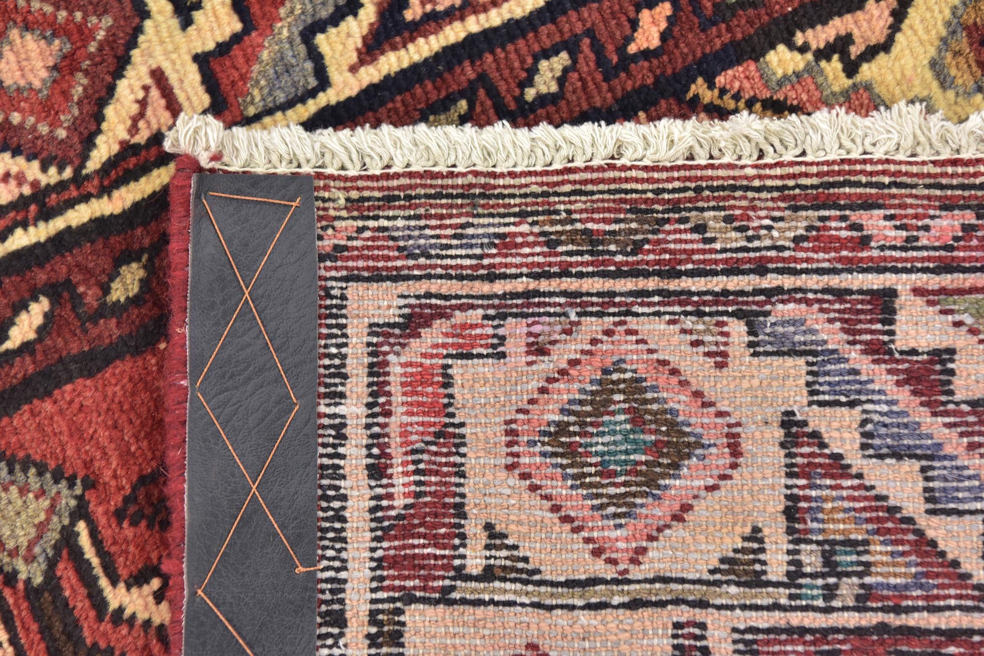 3' 9 x 10' 5 Hand Knotted Hossainabad Persian Wool Runner Rug