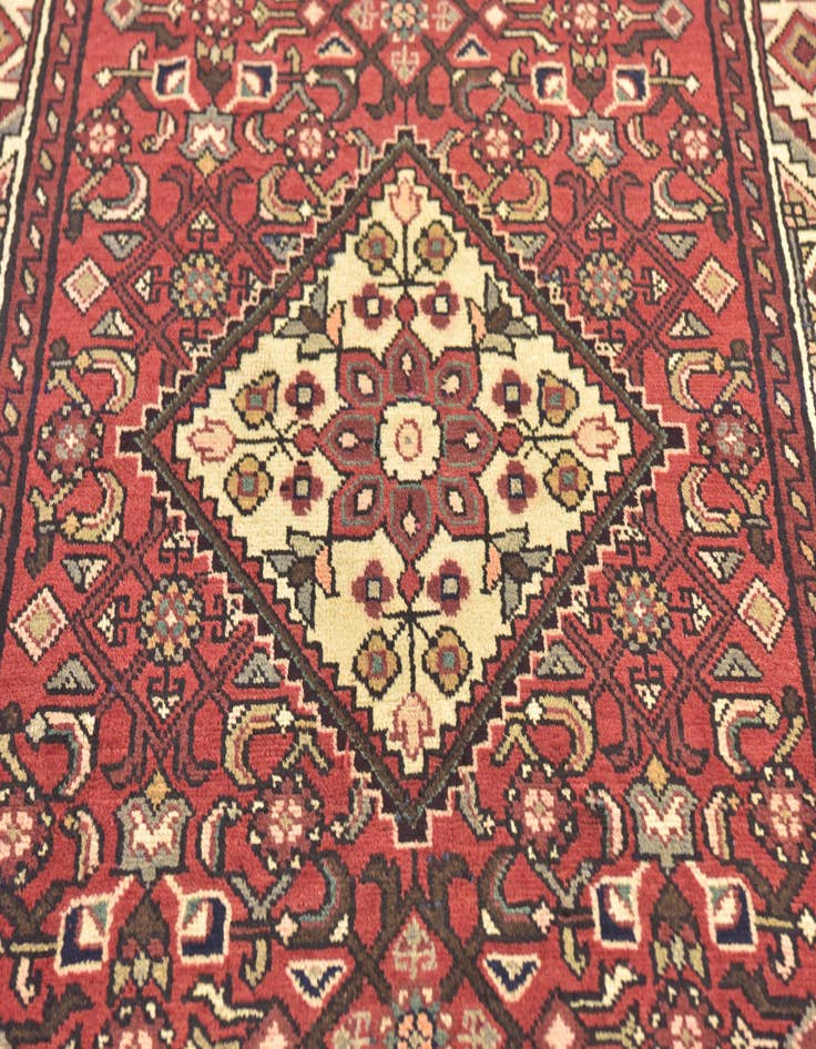 Detail image of 3' 9 x 10' 5  Hand Knotted Hossainabad Persian Wool Runner Rug