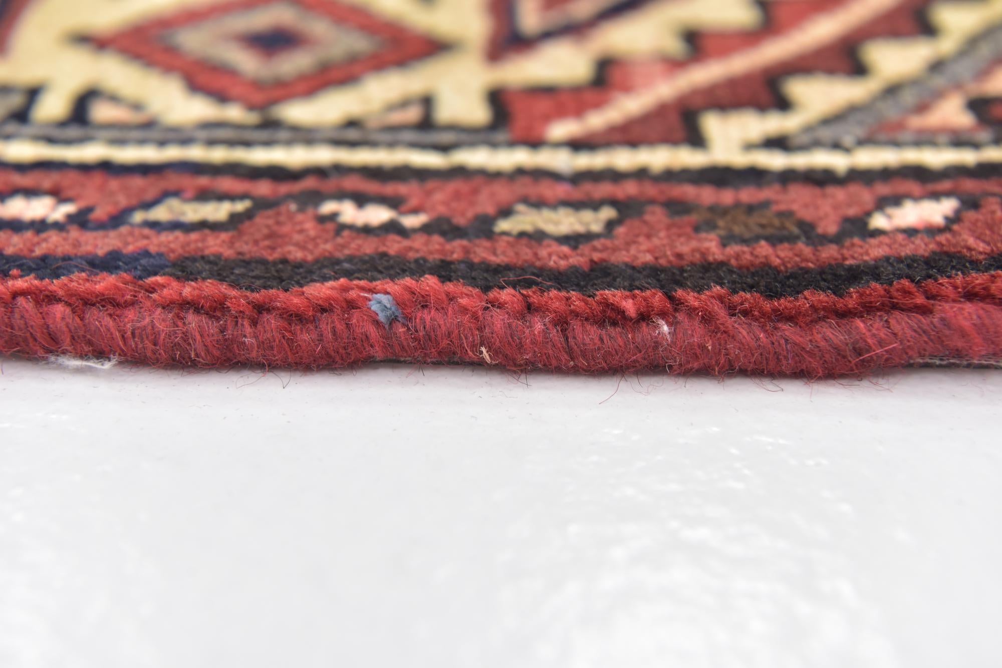 3' 9 x 10' 5 Hand Knotted Hossainabad Persian Wool Runner Rug