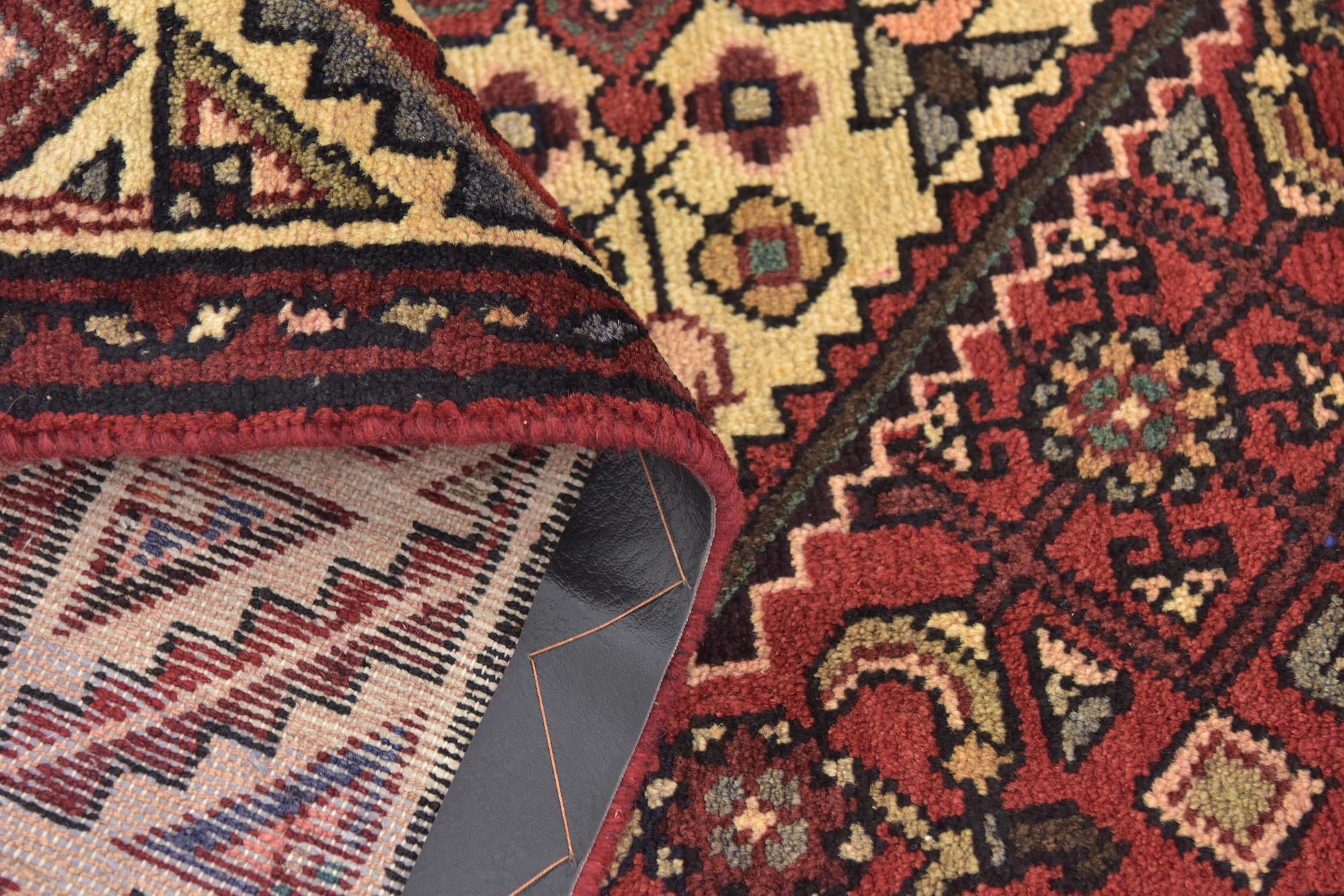 3' 9 x 10' 5 Hand Knotted Hossainabad Persian Wool Runner Rug