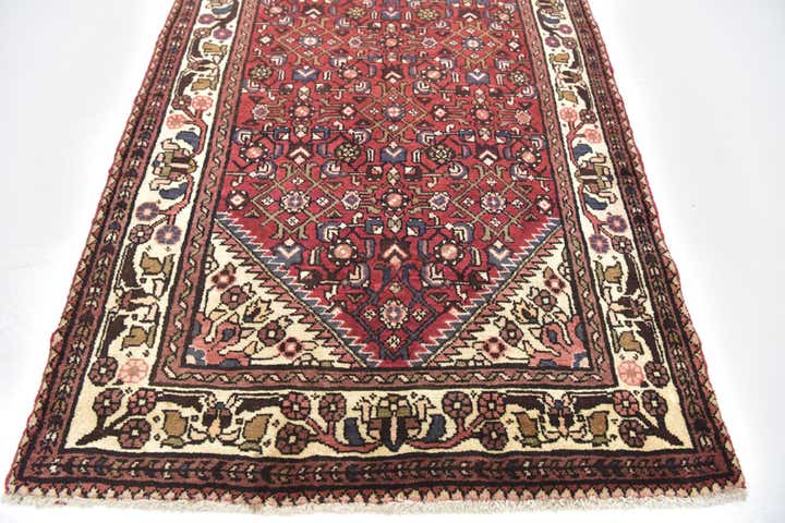 3' 9 x 10' 4 Hand Knotted Hossainabad Persian Wool Runner Rug