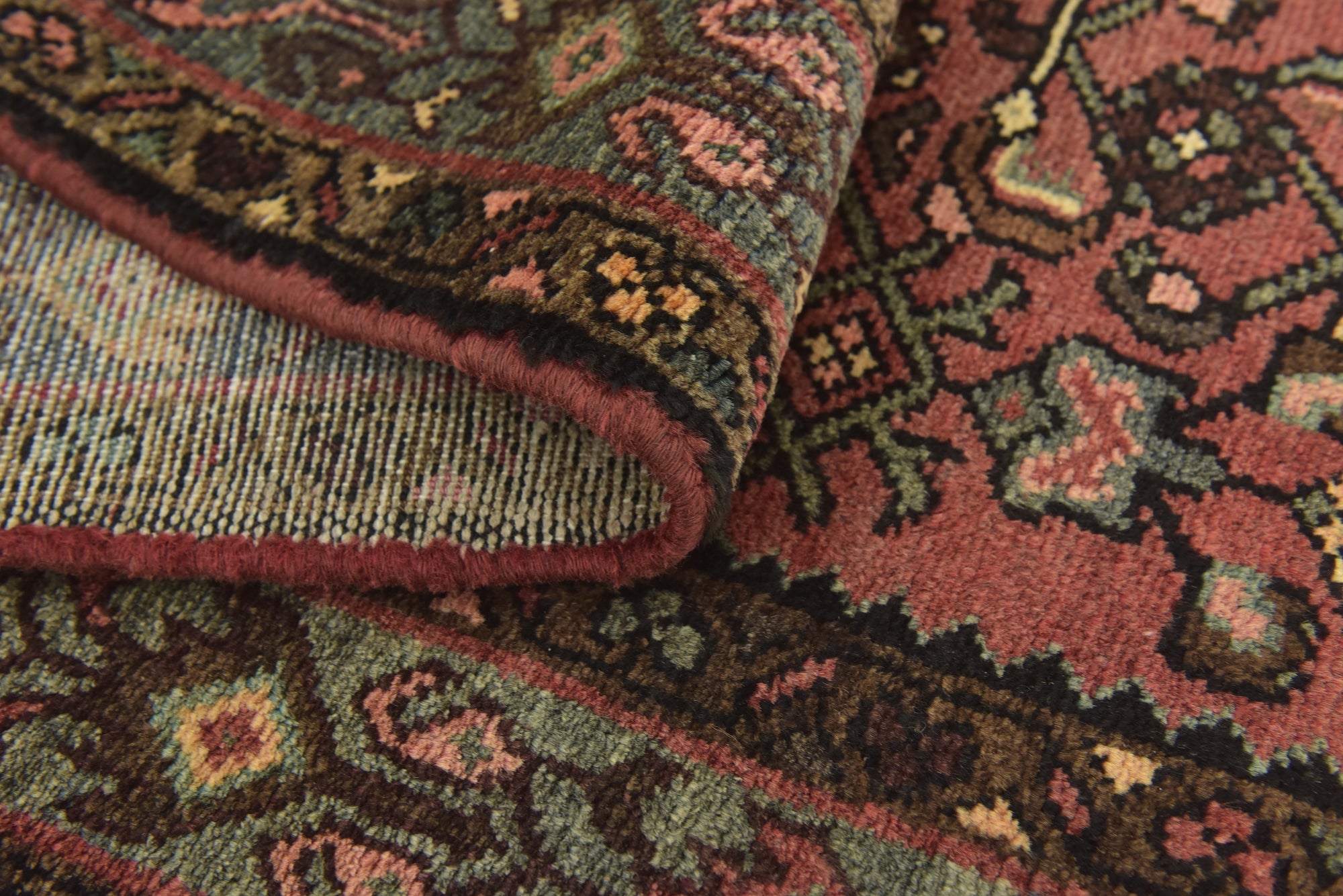 105cm x 295cm Hand Knotted Hossainabad Persian Wool Runner Rug