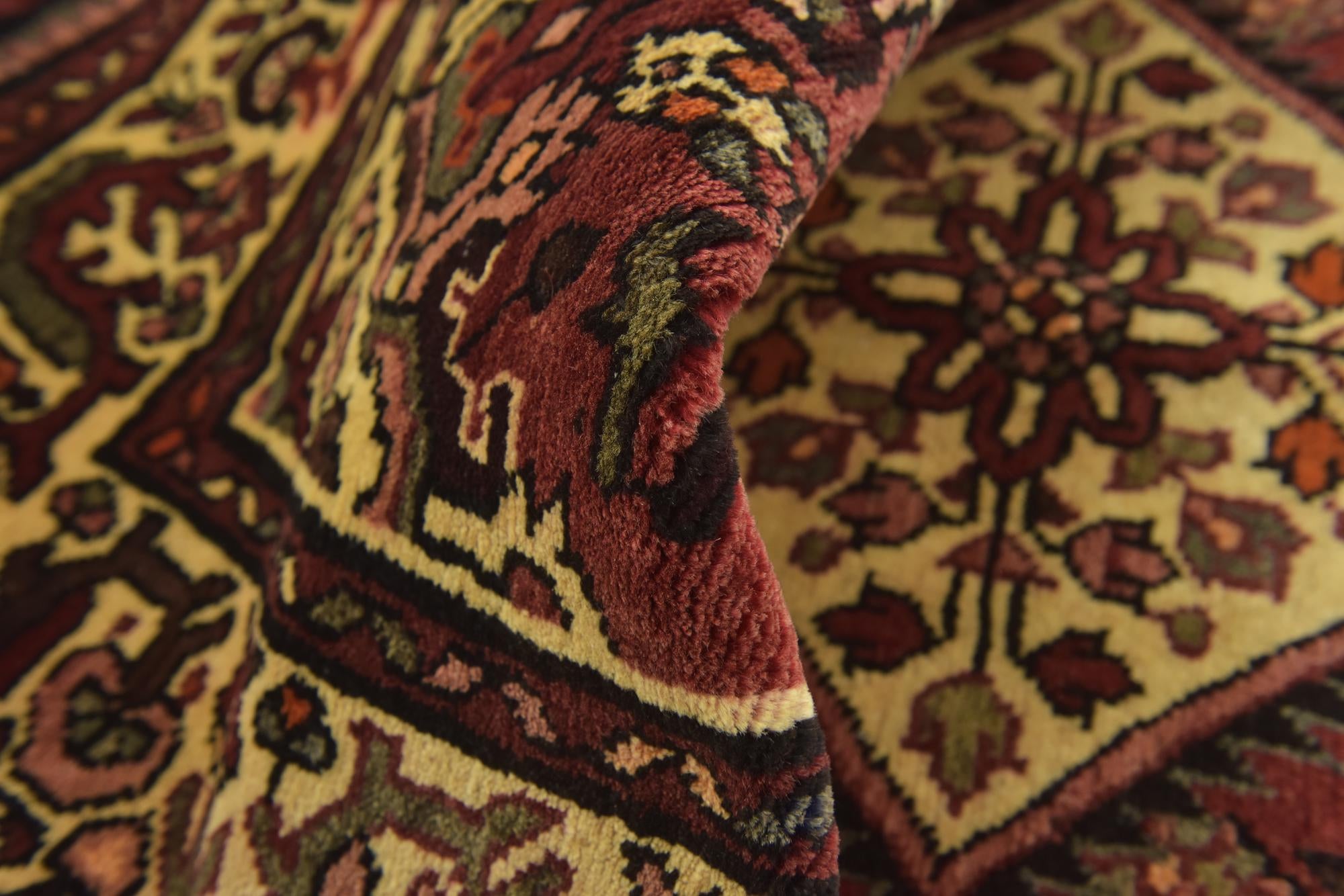 3' 10 x 9' 9 Hand Knotted Hossainabad Persian Wool Runner Rug