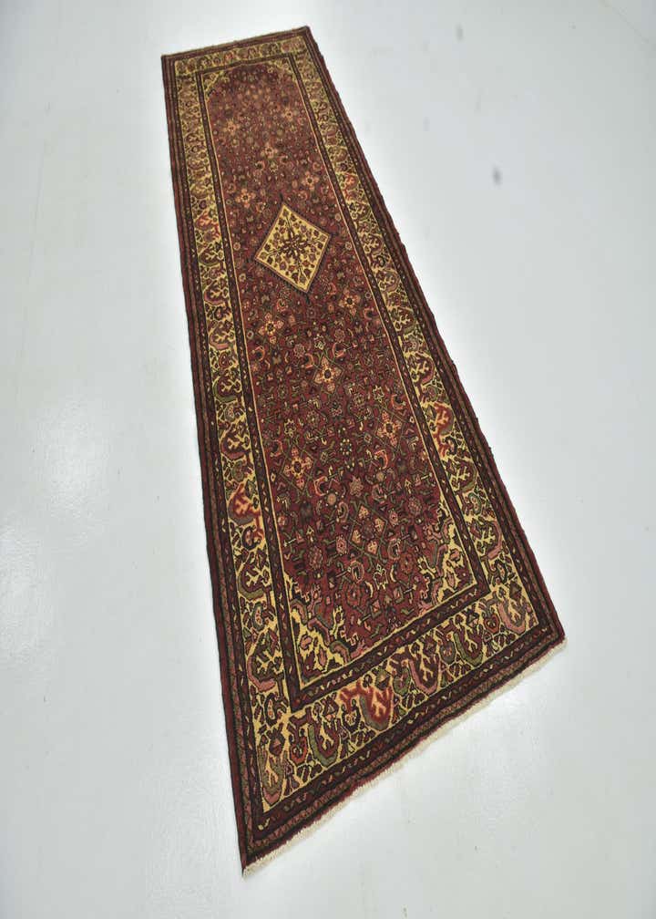 3' 10 x 9' 9 Hand Knotted Hossainabad Persian Wool Runner Rug