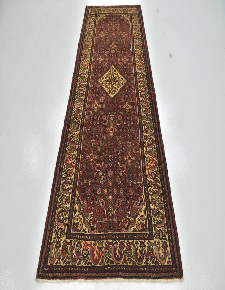 Detail image of 3' 10 x 9' 9  Hand Knotted Hossainabad Persian Wool Runner Rug