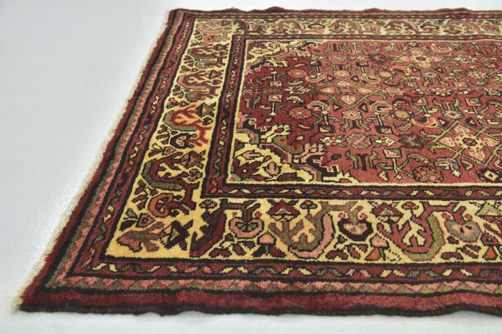 3' 10 x 9' 9 Hand Knotted Hossainabad Persian Wool Runner Rug