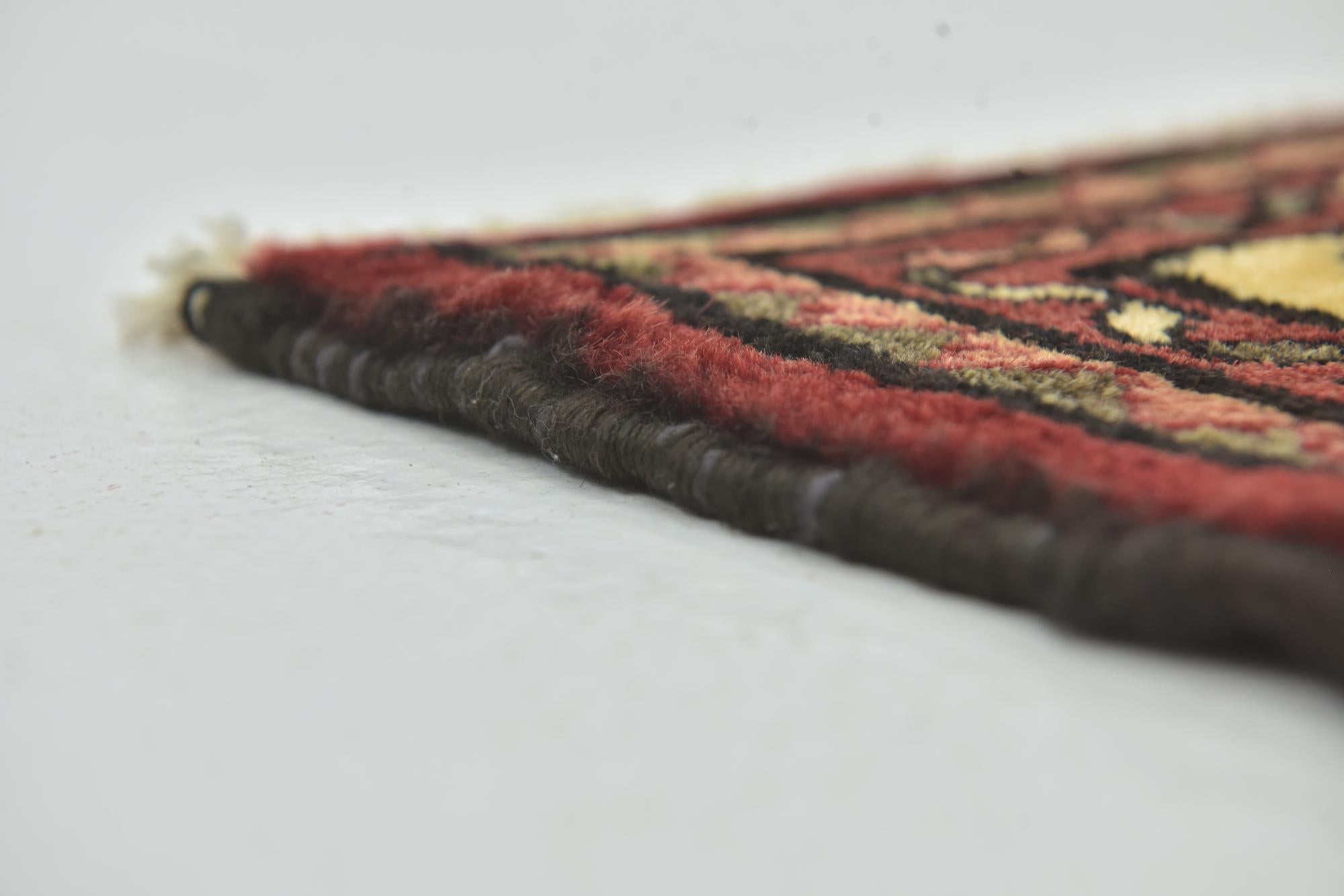 3' 10 x 9' 9 Hand Knotted Hossainabad Persian Wool Runner Rug