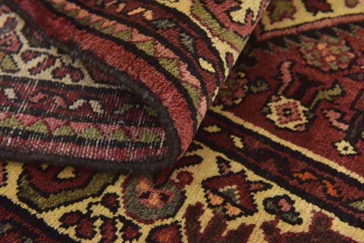3' 10 x 9' 9 Hand Knotted Hossainabad Persian Wool Runner Rug