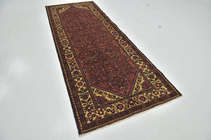 Detail image of 3' 10 x 10' 2 Hand Knotted Hossainabad Persian Wool Runner Rug