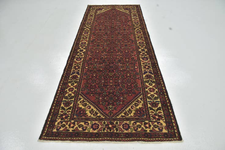 Detail image of 3' 10 x 10' 2 Hand Knotted Hossainabad Persian Wool Runner Rug