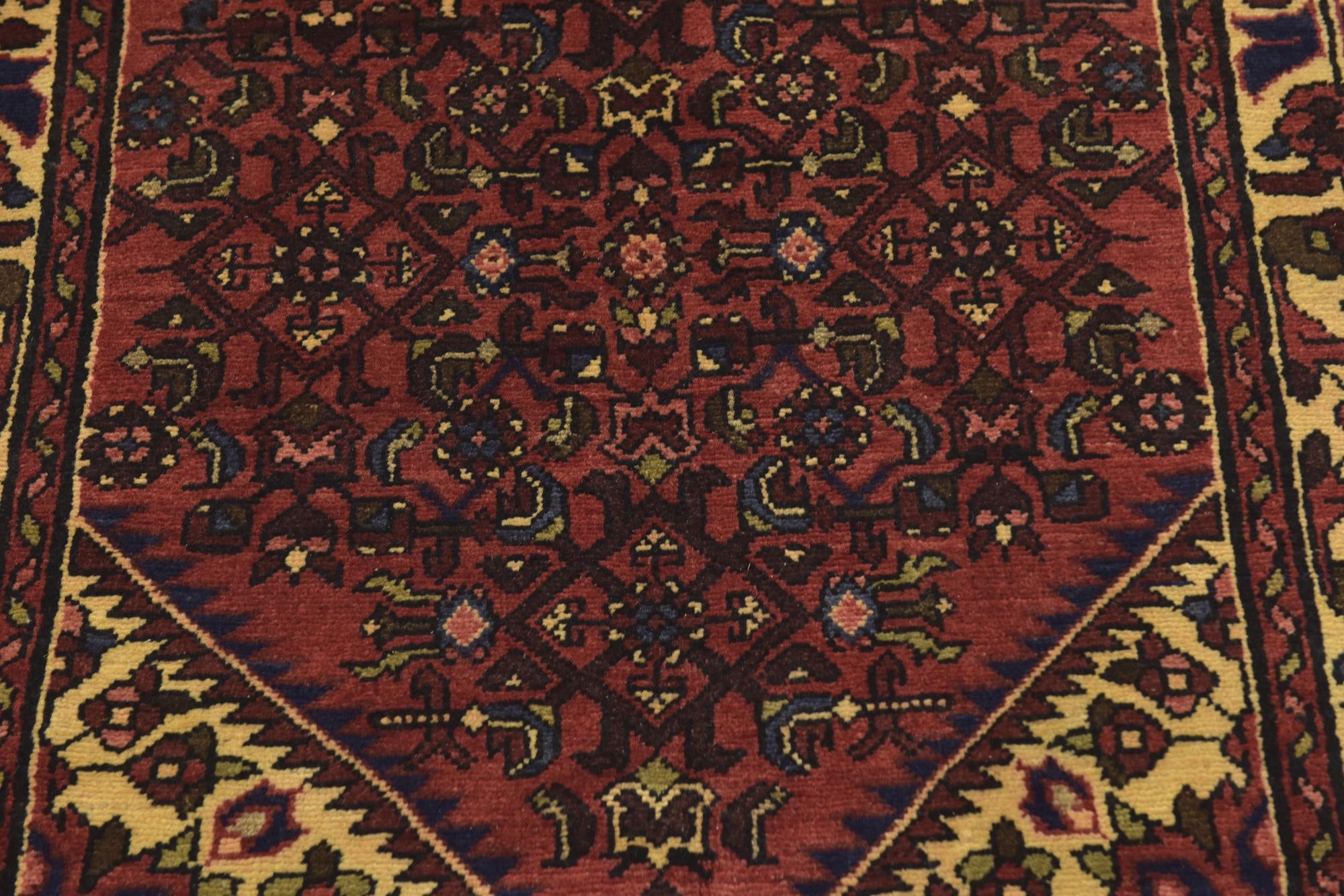 3' 10 x 10' 2 Hand Knotted Hossainabad Persian Wool Runner Rug