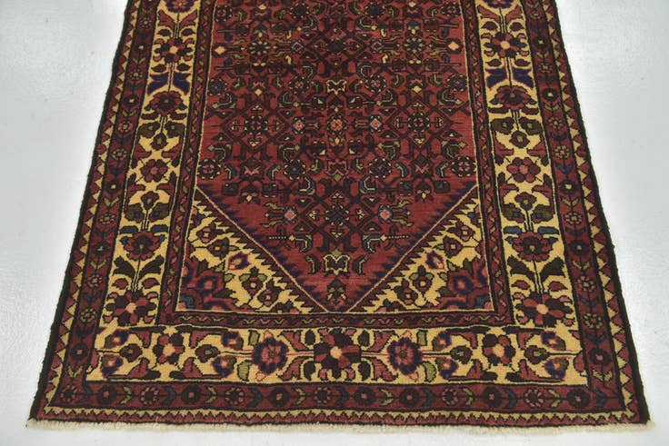Detail image of 3' 10 x 10' 2 Hand Knotted Hossainabad Persian Wool Runner Rug