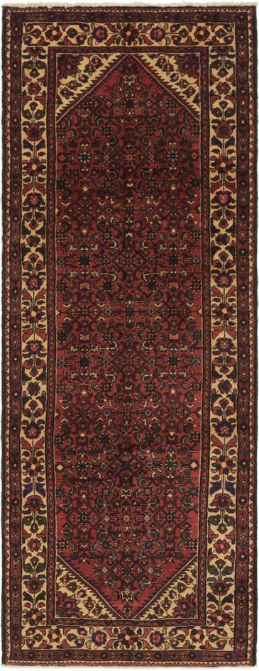 Detail image of 3' 10 x 10' 2 Hand Knotted Hossainabad Persian Wool Runner Rug