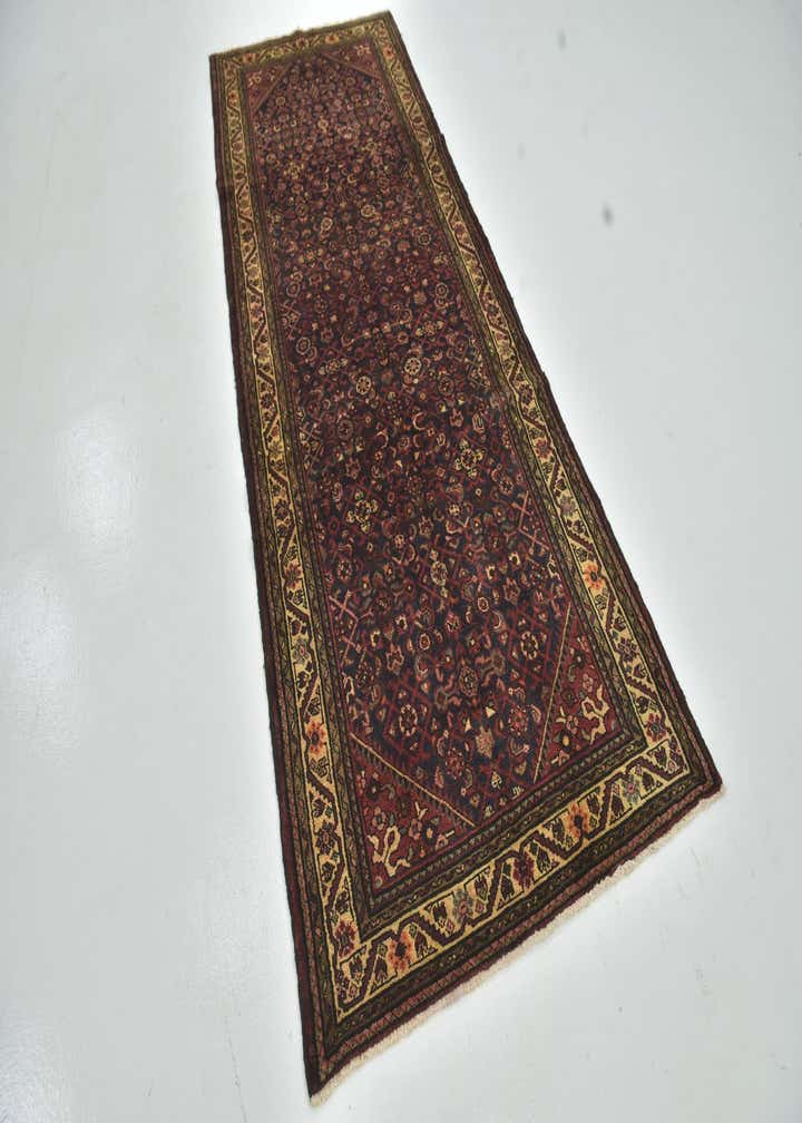 3' 10 x 10' 4 Hand Knotted Hossainabad Persian Wool Runner Rug