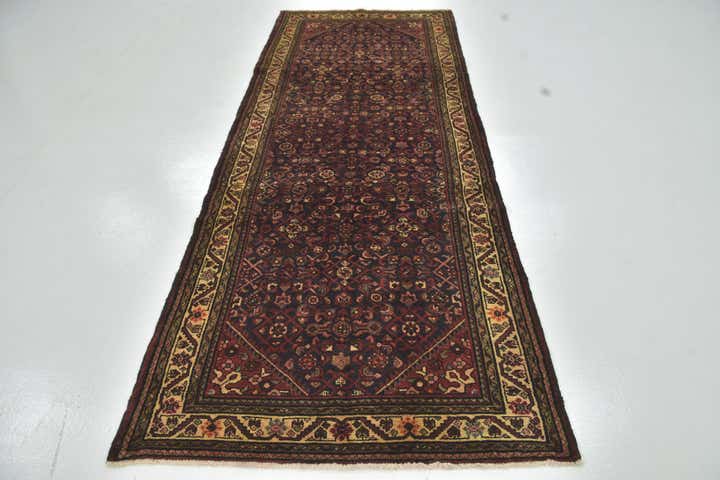 3' 10 x 10' 4 Hand Knotted Hossainabad Persian Wool Runner Rug