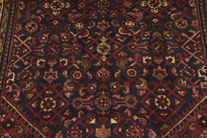 3' 10 x 10' 4 Hand Knotted Hossainabad Persian Wool Runner Rug