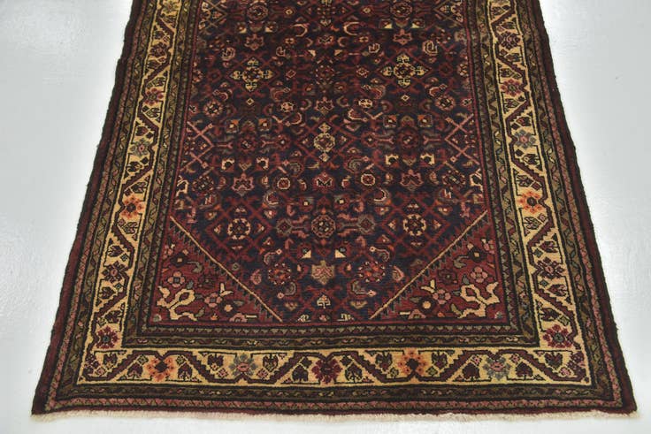 Detail image of 3' 10 x 10' 4 Hand Knotted Hossainabad Persian Wool Runner Rug