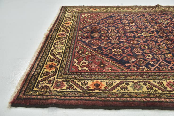 Detail image of 3' 10 x 10' 4 Hand Knotted Hossainabad Persian Wool Runner Rug