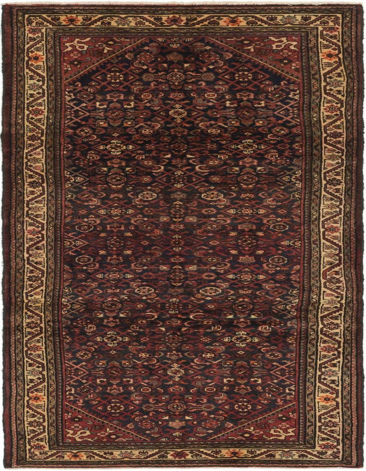 Detail image of 3' 10 x 10' 4 Hand Knotted Hossainabad Persian Wool Runner Rug