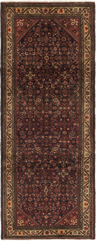 Detail image of 3' 10 x 10' 4 Hand Knotted Hossainabad Persian Wool Runner Rug