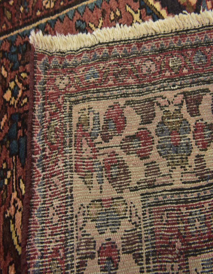 Detail image of 3' 10 x 10' 6  Hand Knotted Hossainabad Persian Wool Runner Rug