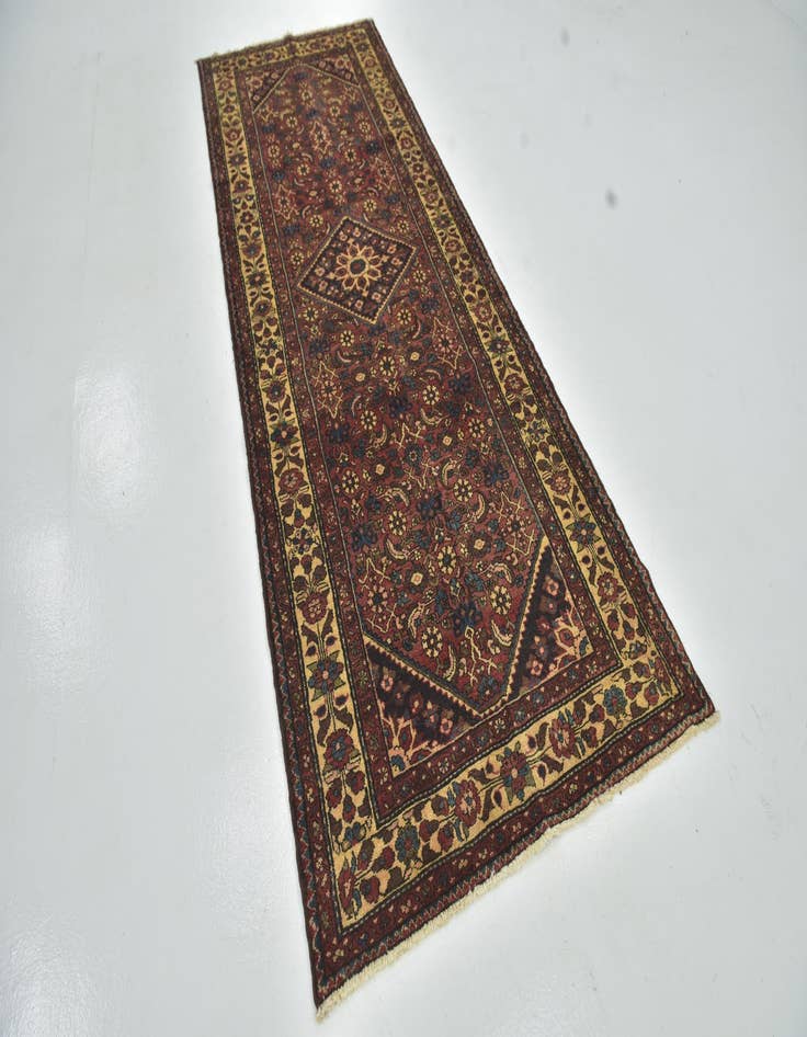 Detail image of 3' 10 x 10' 6  Hand Knotted Hossainabad Persian Wool Runner Rug