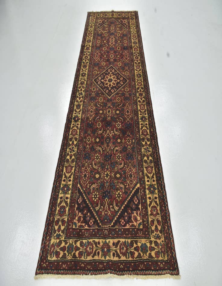 Detail image of 3' 10 x 10' 6  Hand Knotted Hossainabad Persian Wool Runner Rug