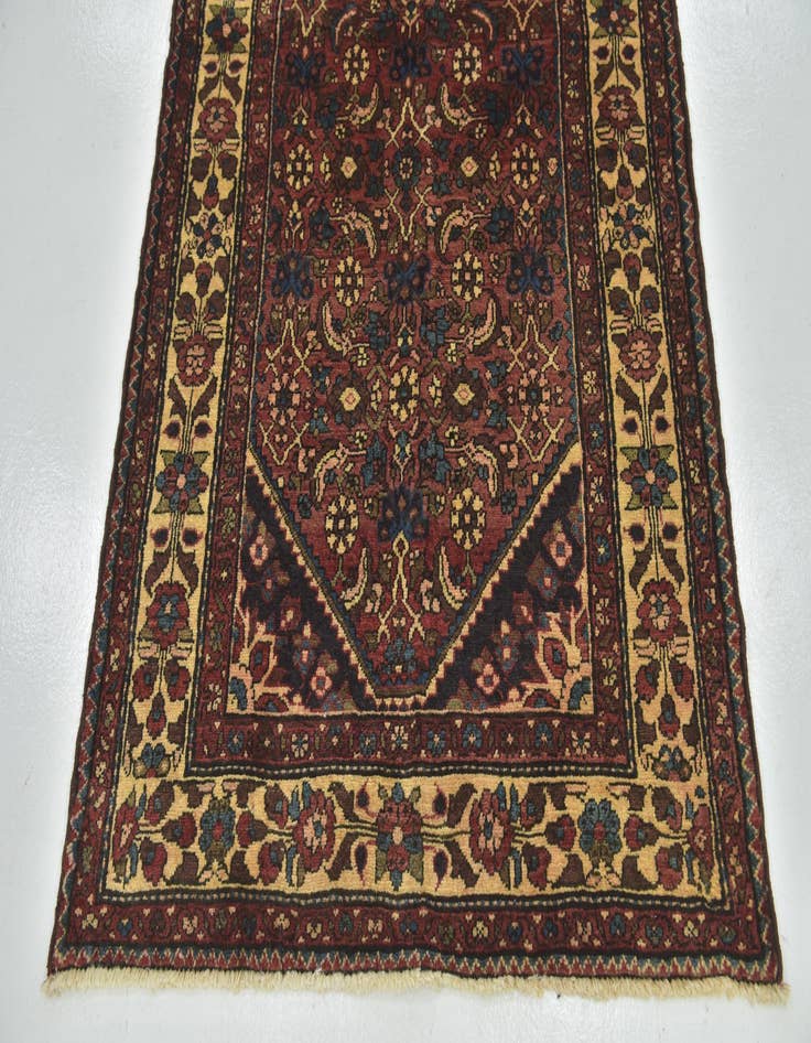 Detail image of 3' 10 x 10' 6  Hand Knotted Hossainabad Persian Wool Runner Rug