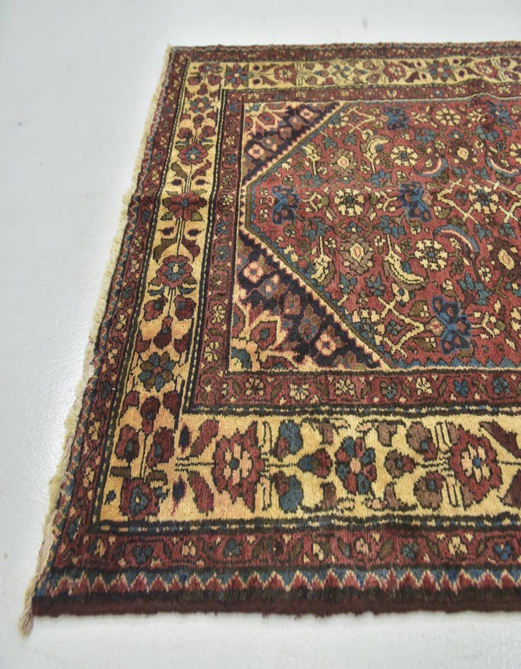 Detail image of 3' 10 x 10' 6  Hand Knotted Hossainabad Persian Wool Runner Rug