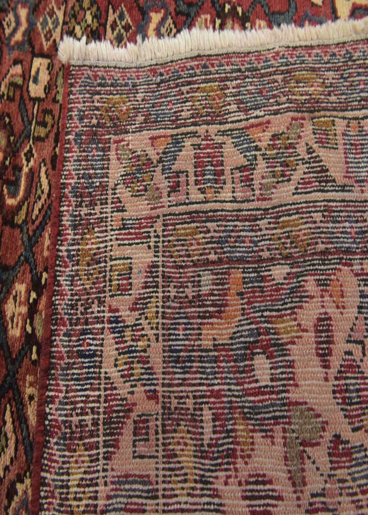 3' 9 x 10' 4 Hand Knotted Hossainabad Persian Wool Runner Rug