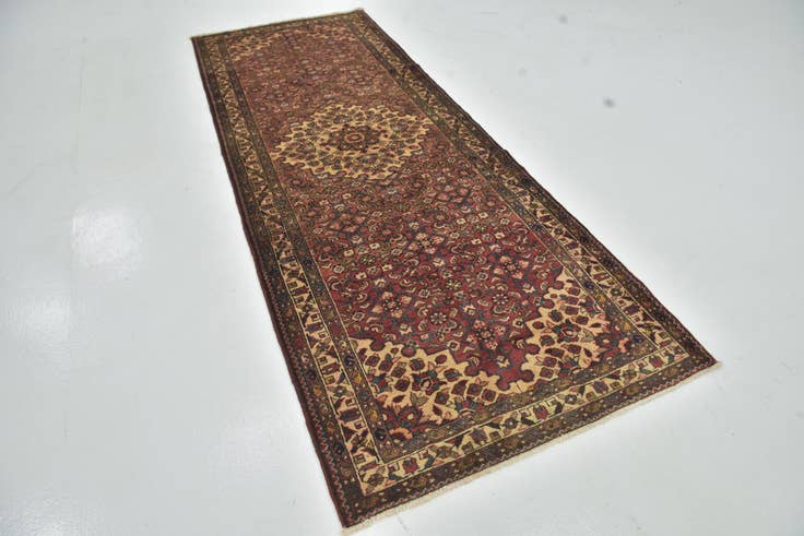 Detail image of 3' 9 x 10' 4 Hand Knotted Hossainabad Persian Wool Runner Rug