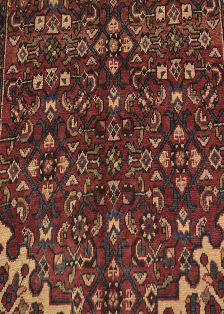 3' 9 x 10' 4 Hand Knotted Hossainabad Persian Wool Runner Rug