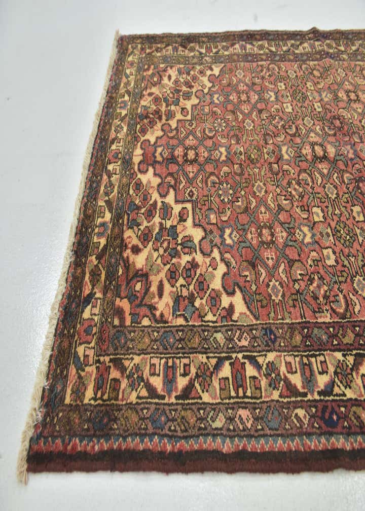 3' 9 x 10' 4 Hand Knotted Hossainabad Persian Wool Runner Rug