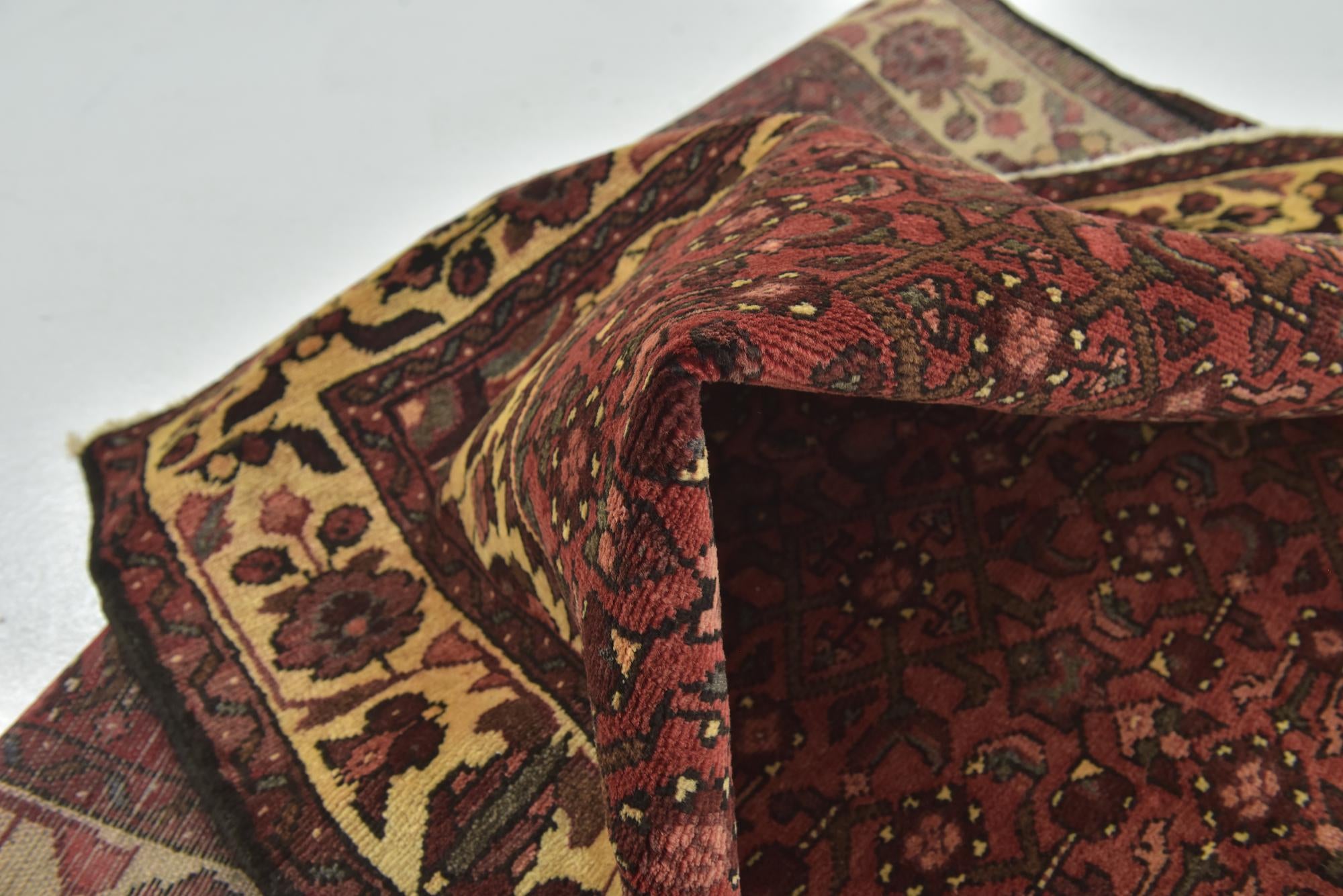 3' 7 x 10' 4 Hand Knotted Hossainabad Persian Wool Runner Rug