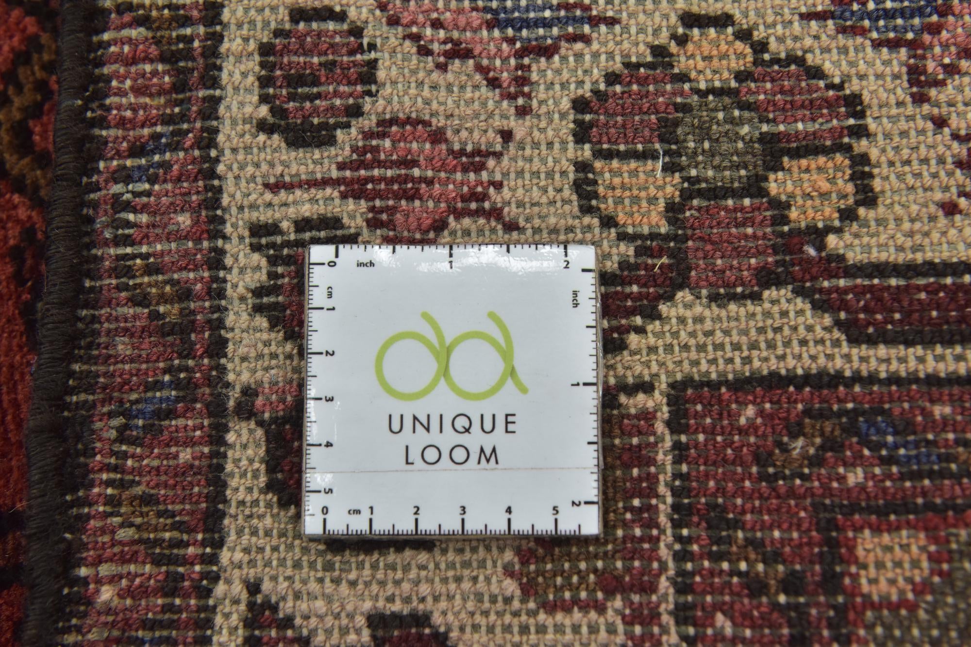 3' 7 x 10' 4 Hand Knotted Hossainabad Persian Wool Runner Rug