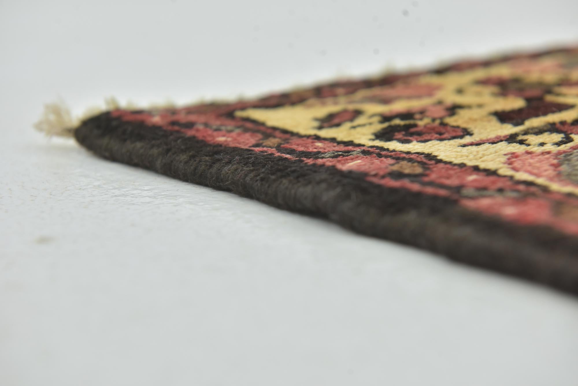 3' 7 x 10' 4 Hand Knotted Hossainabad Persian Wool Runner Rug
