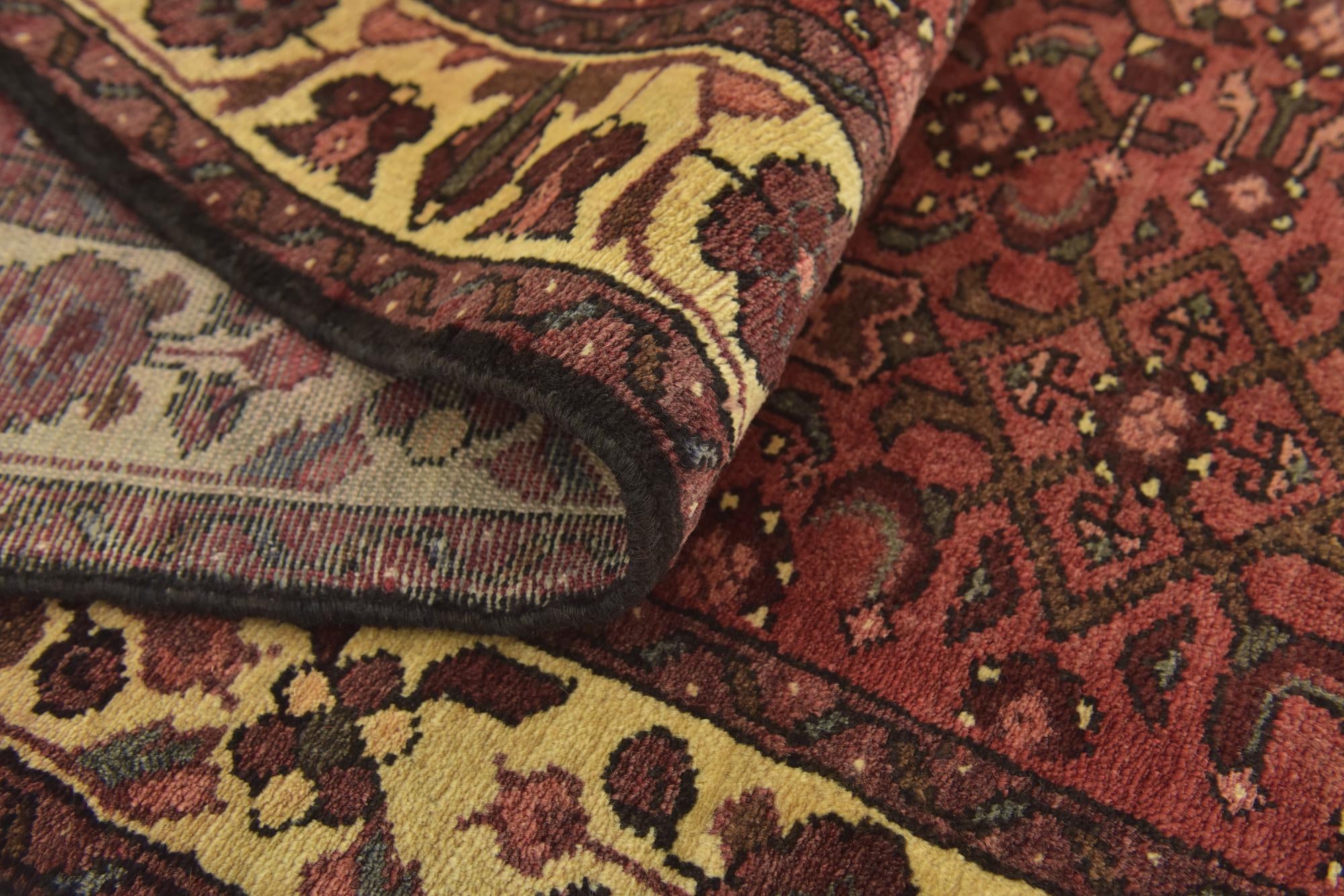 3' 7 x 10' 4 Hand Knotted Hossainabad Persian Wool Runner Rug