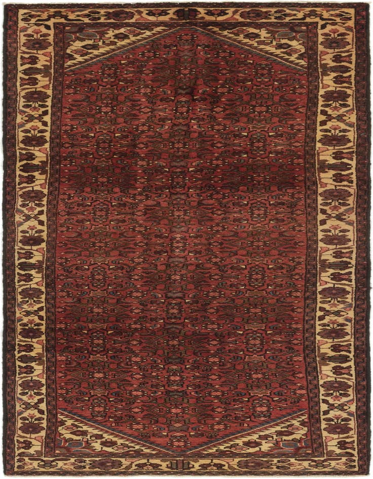 Detail image of 3' 7 x 10' 4 Hand Knotted Hossainabad Persian Wool Runner Rug