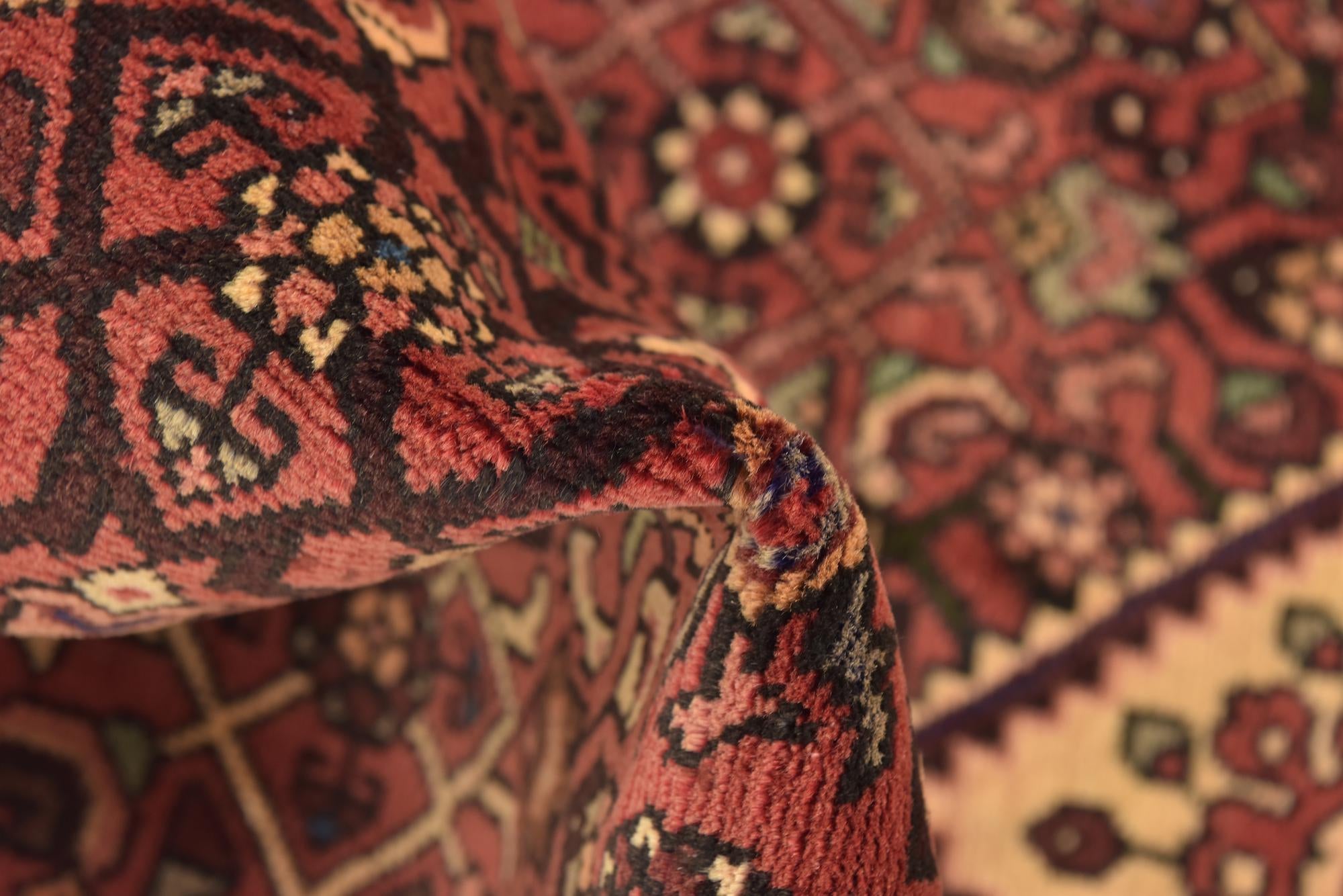 3' 6 x 10' 2 Hand Knotted Hossainabad Persian Wool Runner Rug