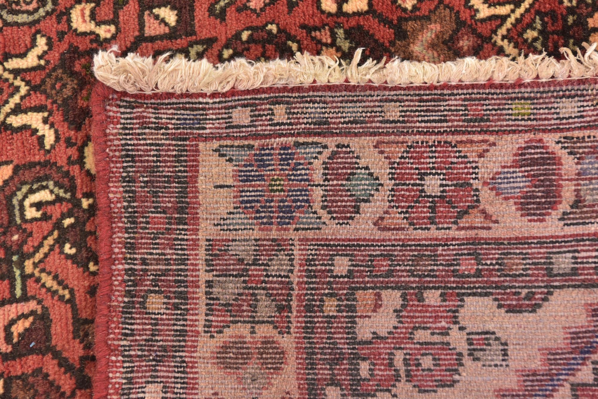 3' 6 x 10' 2 Hand Knotted Hossainabad Persian Wool Runner Rug