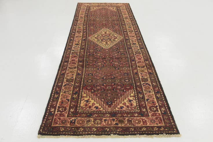 Detail image of 105cm x 315cm anudado a mano Hossainabad Alfombra Persa Lana Pasillera