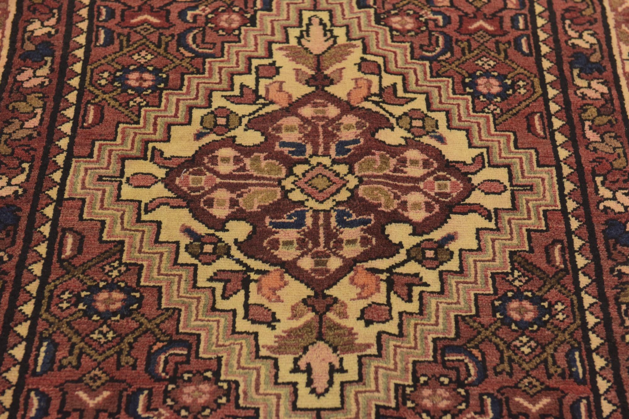 105cm x 315cm anudado a mano Hossainabad Alfombra Persa Lana Pasillera